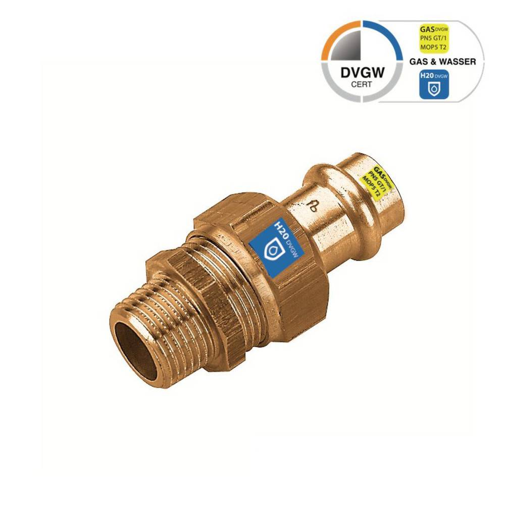 Sanpro Pressfitting Übergangsverschraubung Außengewinde, Größe V 12, Gewinde 1/2''