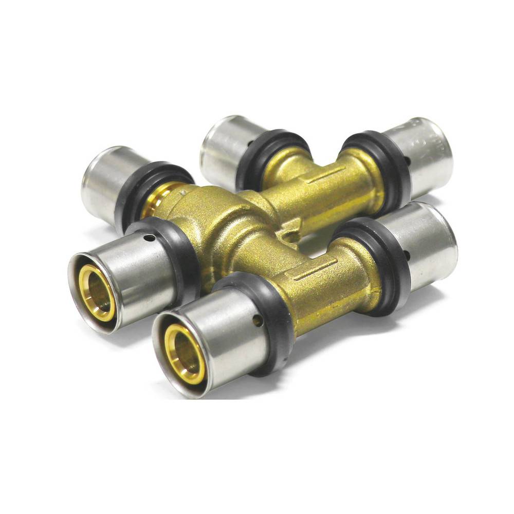 Sanpro Pressfitting kreuzungsfreies T-Stück TH Kontur, Größe 20x2, Abgang 16x2 - 20x2