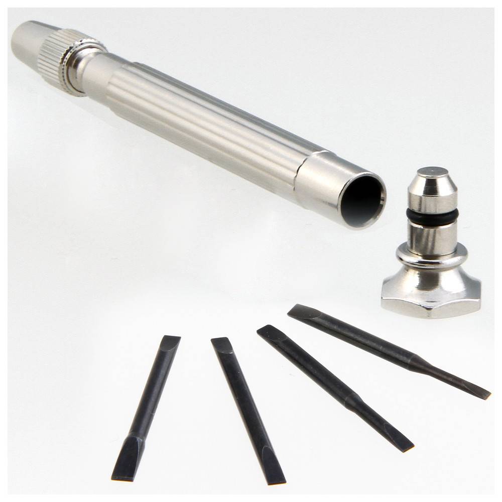 Dönges Uhrmacherschraubendreher mit vier Klingen, Klingenbreite 1,2 - 3 mm