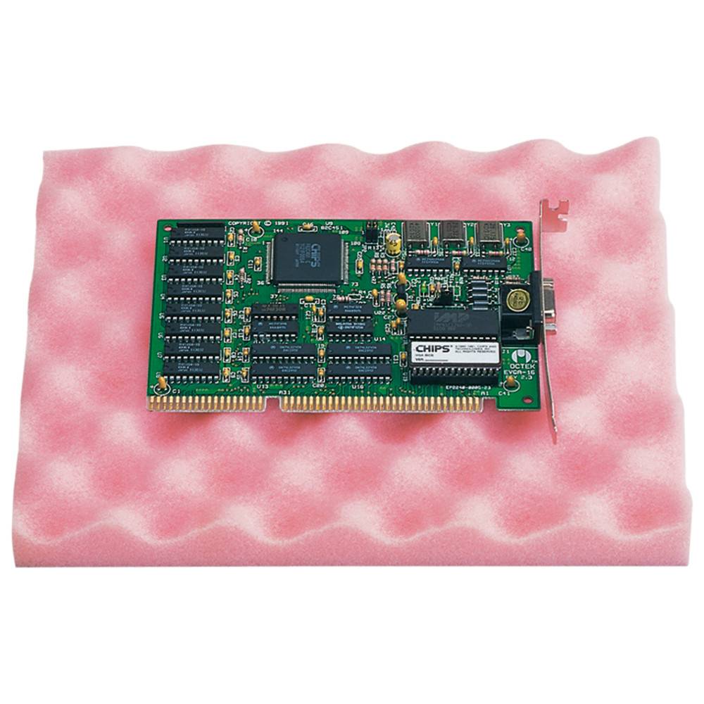 Warmbier PU-Schaumstoff rosa, ESD, 553 x 353 x 20 mm, Profil 1:1