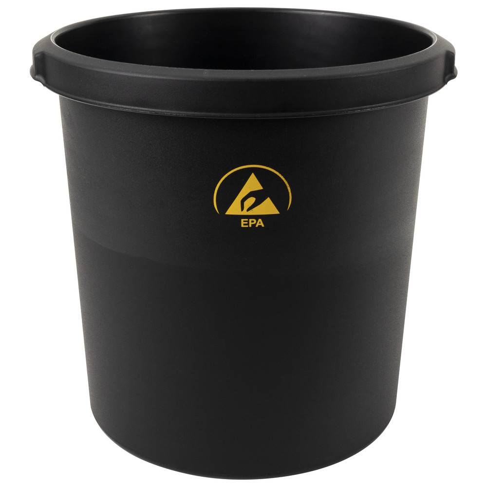 WETEC ESD-Papierkorb mit ESD-Logo, rund