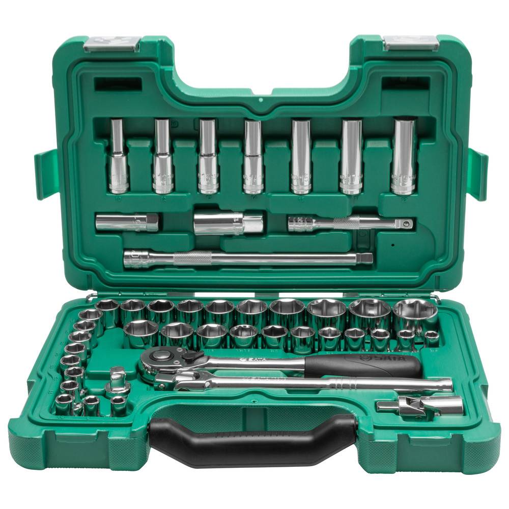 SATA 46 Tlg. 1/2" 6-Kant Steckschlüssel Satz, metrisch/zöllig