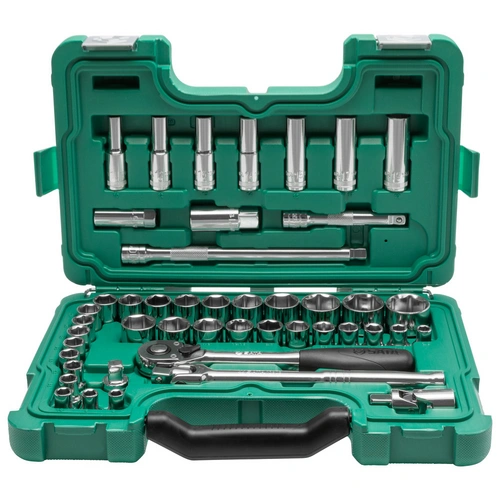 SATA 46 Tlg. 1/2" 6-Kant Steckschlüssel Satz, metrisch/zöllig SATA 46 Tlg. 1/2" 6-Kant Steckschlüssel Satz, metrisch/zöllig