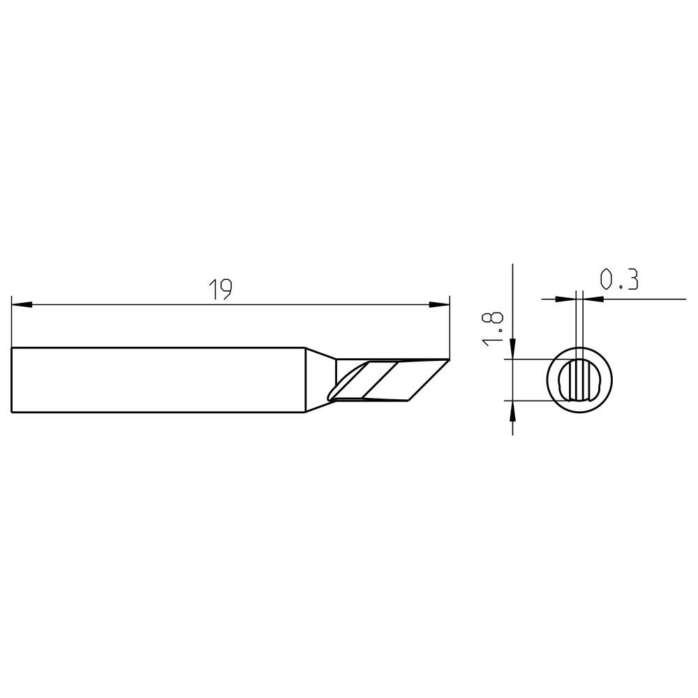 T0054460799N | Lötspitze, RTM 030 K, 1 Stück 2,2 mm, Messerform 45° schräg