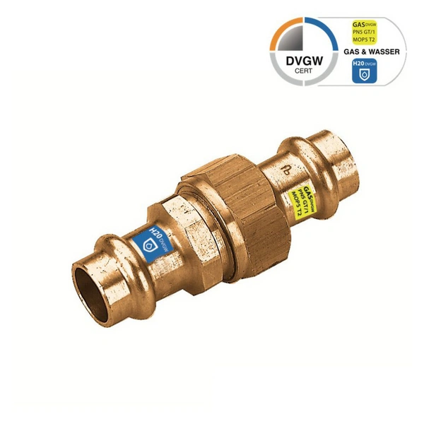 Sanpro Fitting - Pressfitting Kupfer Verschraubung flachdichtend, Größe V 12 Sanpro Fitting - Pressfitting Kupfer Verschraubung flachdichtend, Größe V 12