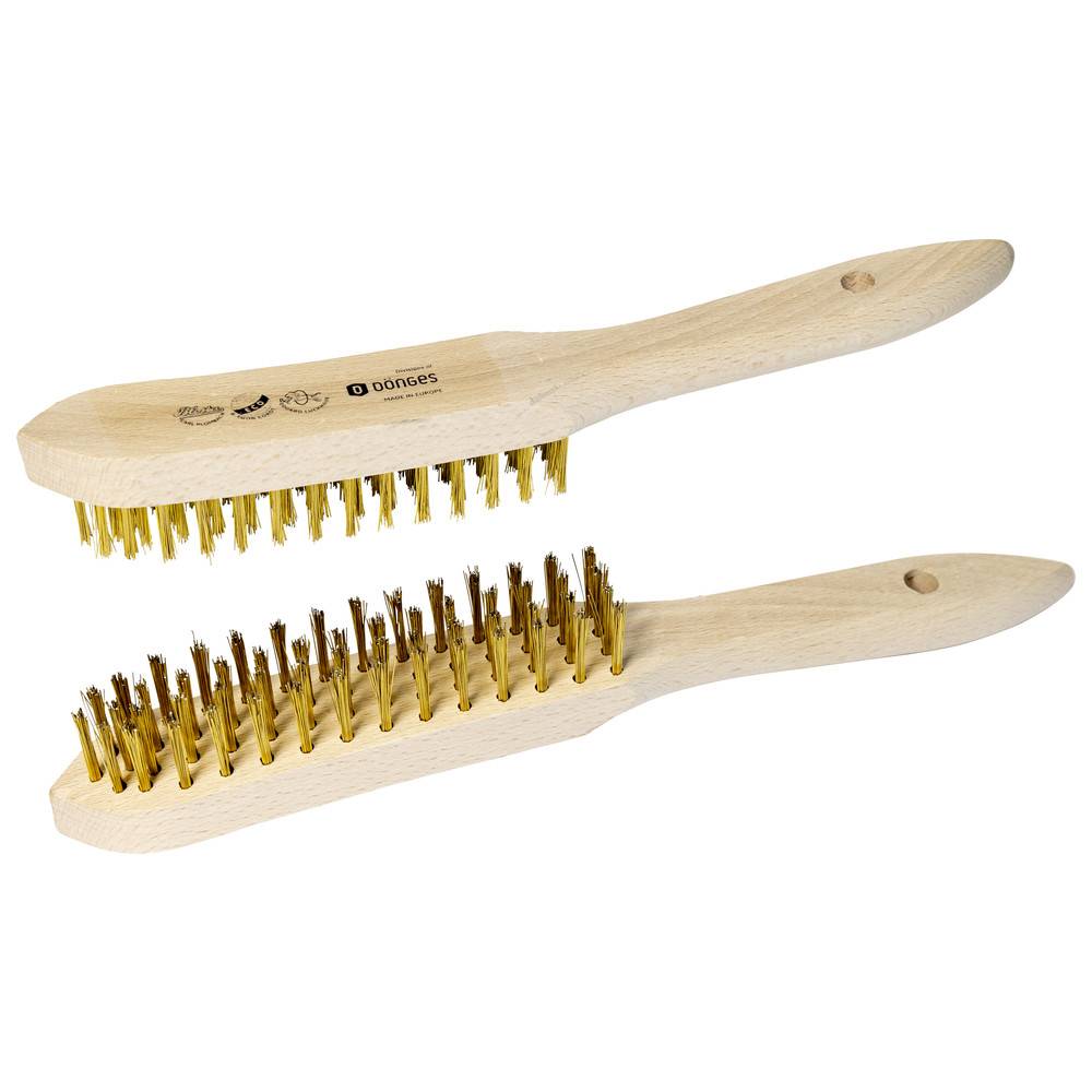 Dönges Handdrahtbürste, glatter, vermessinkter Stahldraht, 3 Reihen