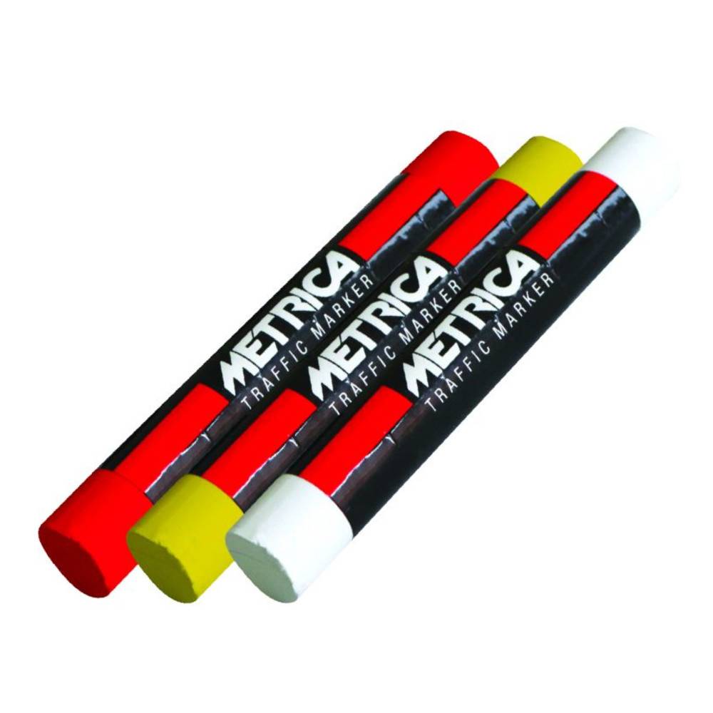 Metrica Verkehrsunfall-Markierungskreide, 150 x 20 x 20 mm, geölt, rund, gelb