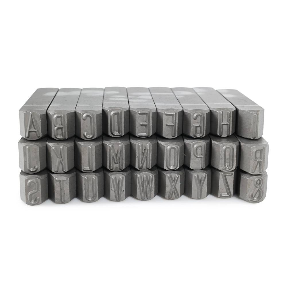Dönges Handschlagstempelsatz spitz, 27-teilig, A - Z, Schrifthöhe 12 mm