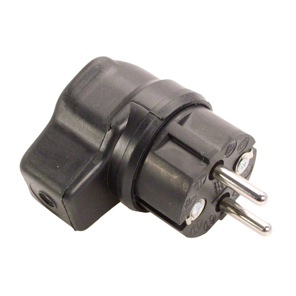 Dönges SCHUKO-Vollgummi-Winkelstecker, IP44, schwarz