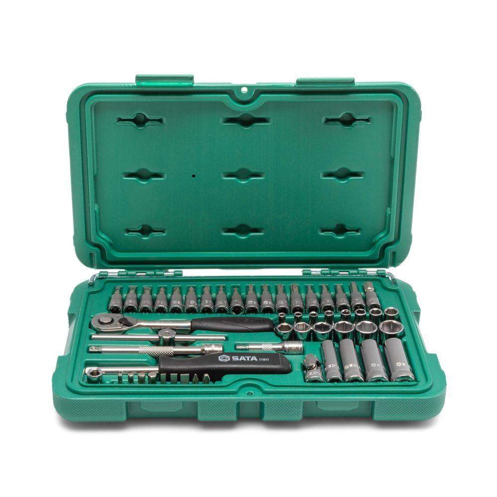 SATA 1/4" 6-kant Steckschlüssel Satz, 52-tlg.