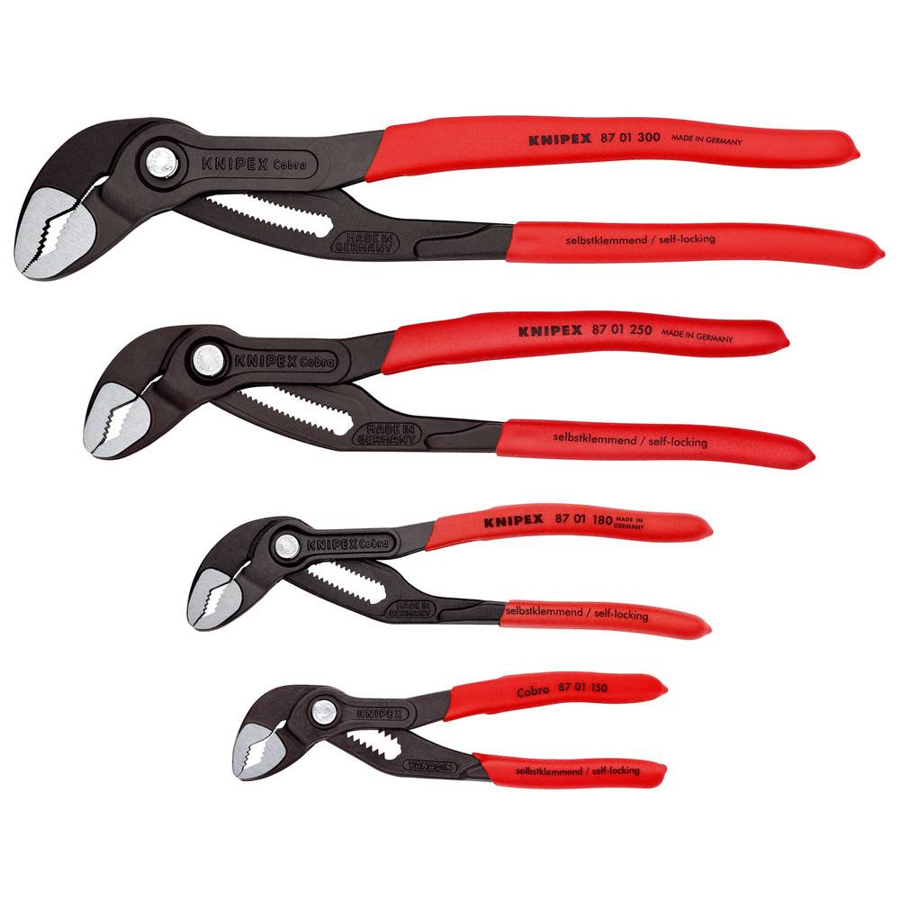 Knipex Cobra Wasserpumpenzangen-Satz, DIN ISO 8976, 4-teilig