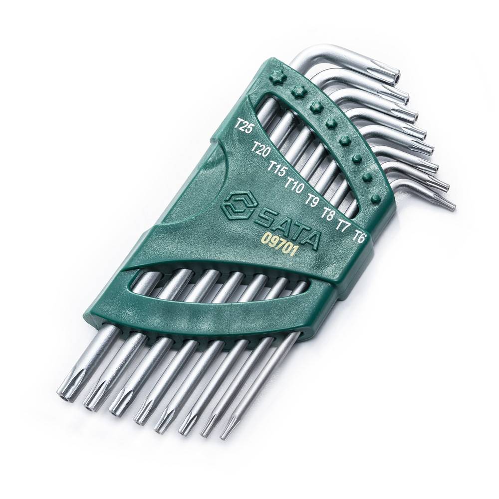 SATA Stiftschlüssel-Satz Torx, extra lang, 8-teilig, T6-T25