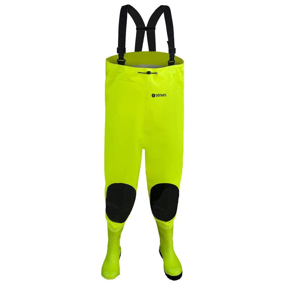 Dönges Wathose Hi-Vis mit S5 Sicherheitsstiefel, Größe 45