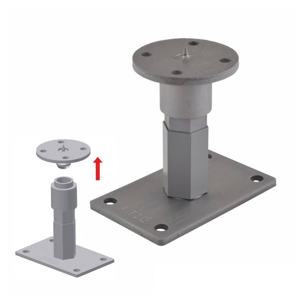 Pitzl Pfostenträger Steckbar + Höhen verstellbar 141-201mm mit Gewinde | UP=160x100mm