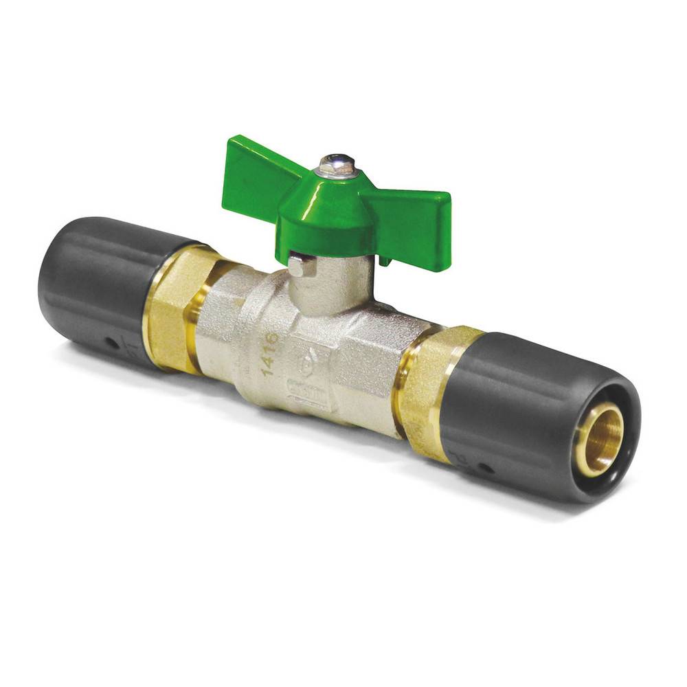 Sanpro Steckfitting - Verbundrohr Kugelhahn grüner Flügelgriff - DVGW, Größe 20x2