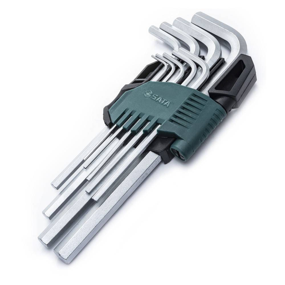 SATA ST09107ASJ Innensechskant-Winkelstiftschlüssel und Sechskantschlüssel-Set, 9-tlg, 1,5–10 mm