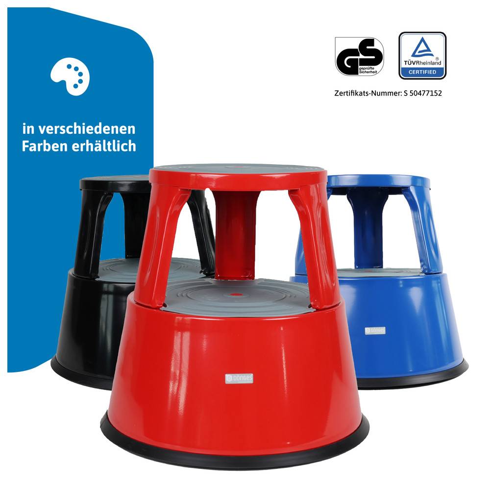 Dönges Rollhocker, Metall, Grau