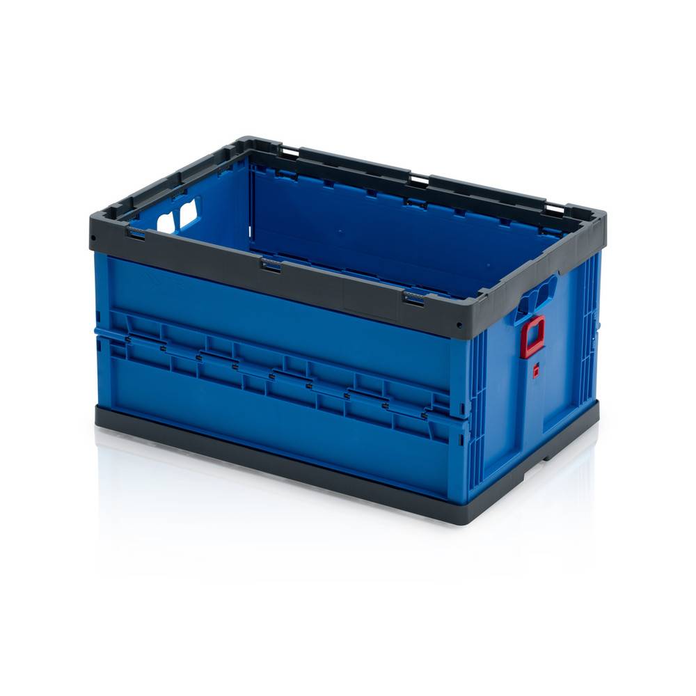 WETEC EURO-Faltbox, mit Durchfassgriffen blau/grau, 600 x 400 x 320 mm