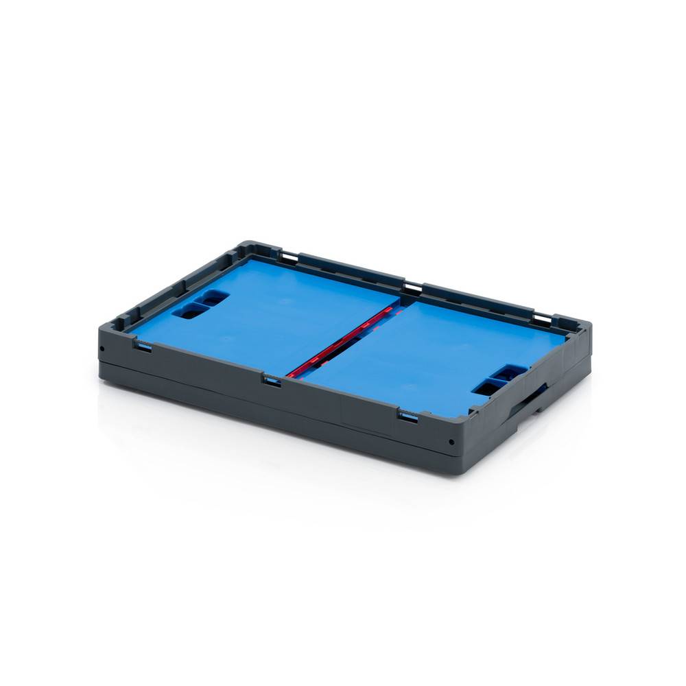 WETEC EURO-Faltbox, mit Durchfassgriffen blau/grau, 600 x 400 x 320 mm