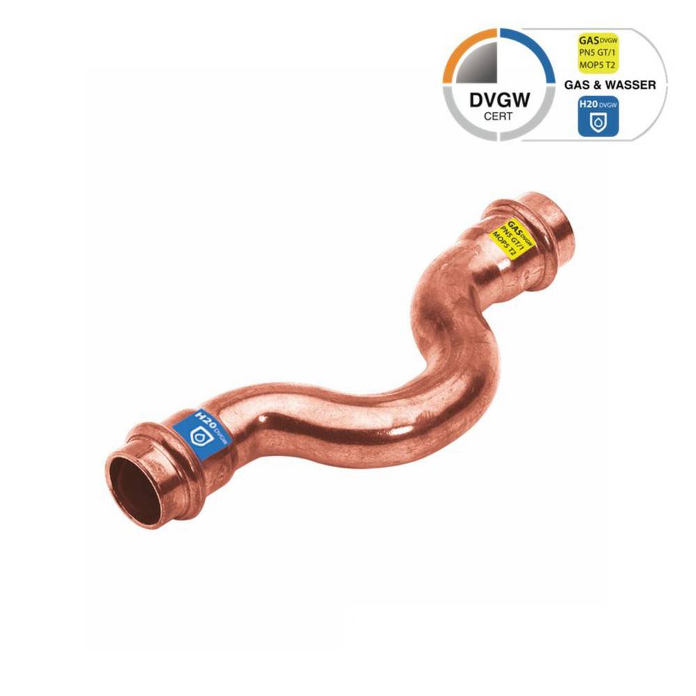 Sanpro Kupfer Pressfitting Bogen Überbogen Sprungbogen, Größe V 12