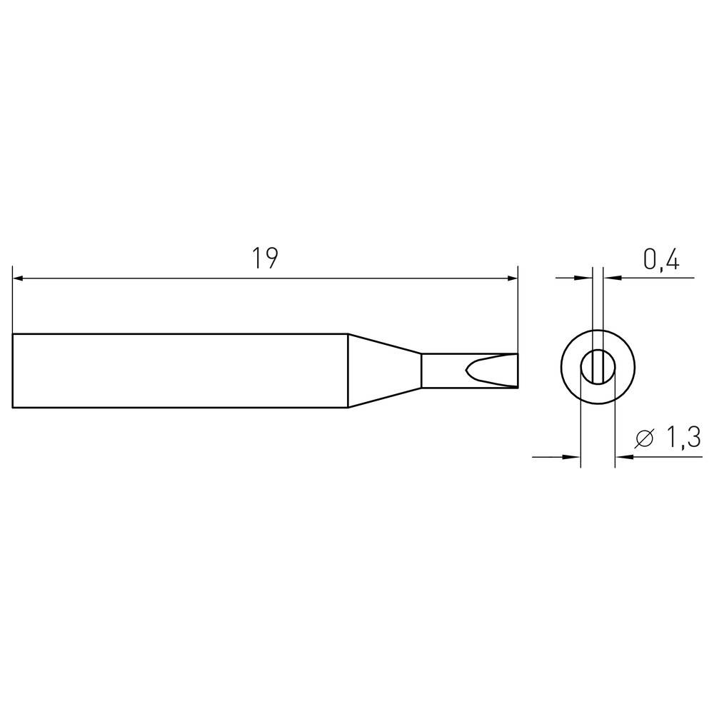 Weller Lötspitze Serie RTM, Meißelform, RTM 008 S X/0,8 x 0,4 mm, gebogen
