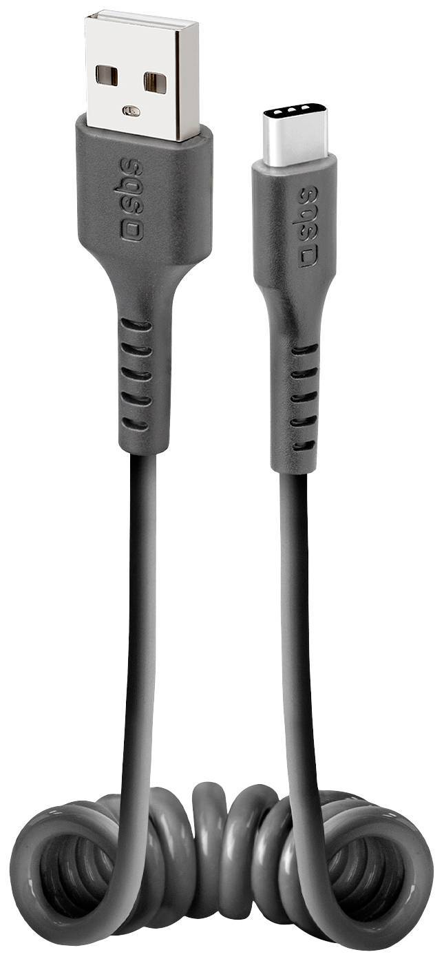 sbs mobile USB-Ladekabel USB-B Stecker, USB-C® Stecker 0.50 m Schwarz Flexibel TECABLETYPCSK