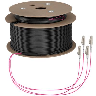 EFB Elektronik Trunkkabel U-DQ ZN BH OM4 4G 1x4 LC-LC 180m Dca LSZH Kabel 180 m low-smoke zero-halogen Glasfaser LWL