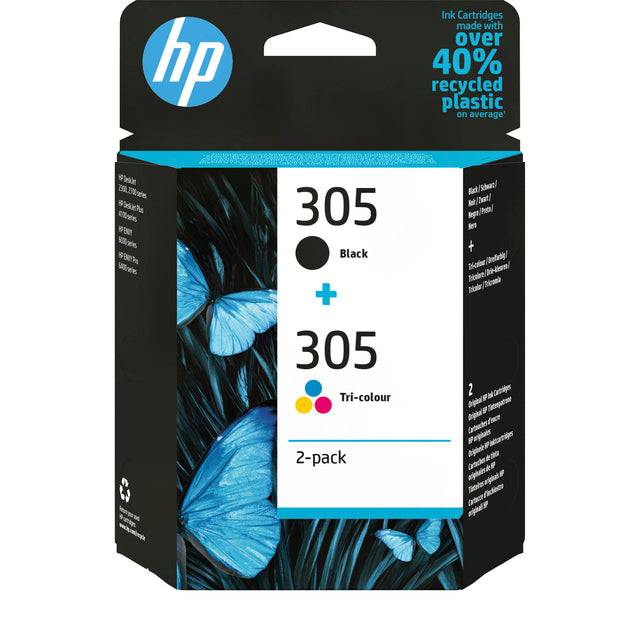 HP 305 - 2er-Pack - Schwarz, Farbe (Cyan, Magenta, Gelb)