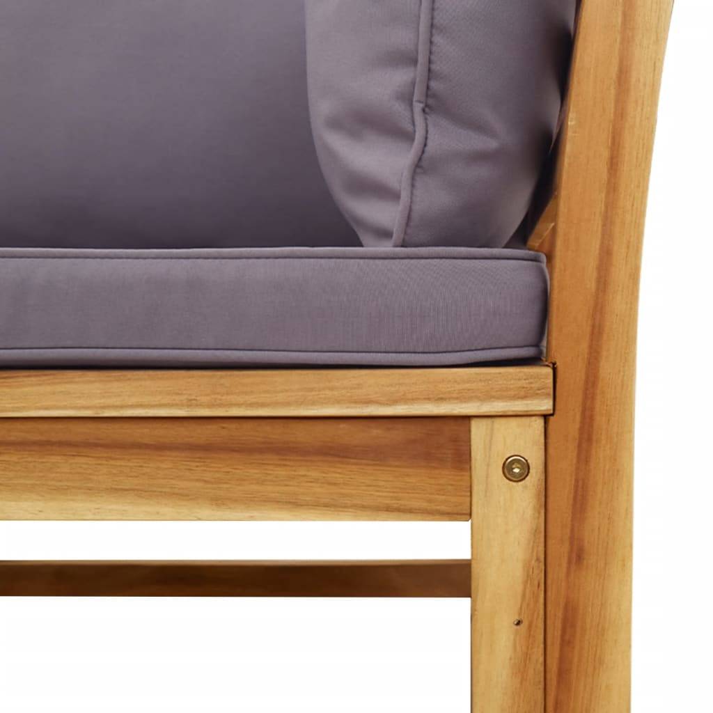 vidaXL Gartensofa mit Kissen 2-Sitzer Massivholz Akazie