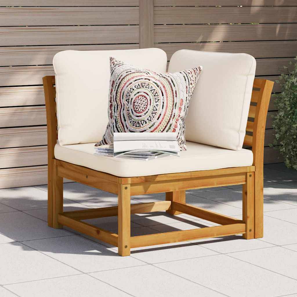 vidaXL Garten-Ecksofa mit Kissen 73x73x65 cm Massivholz Akazie