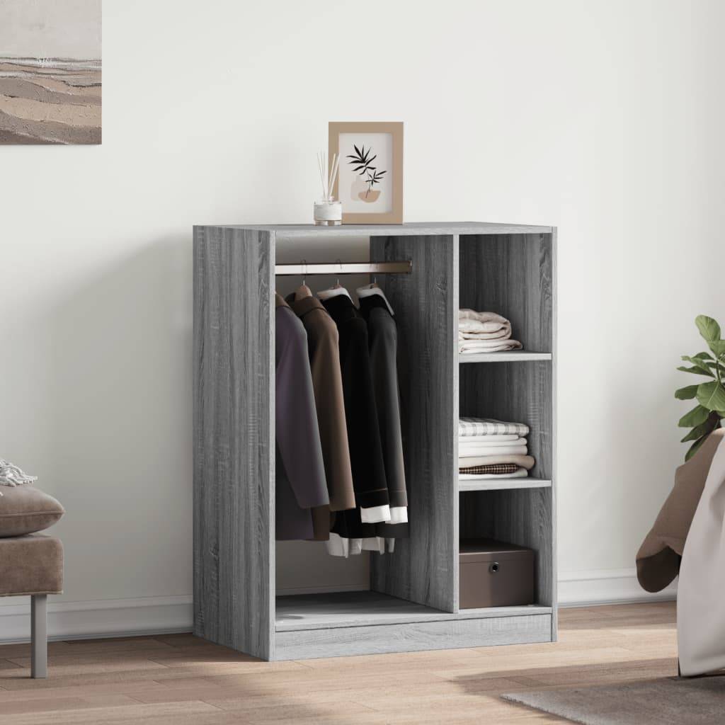 vidaXL Kleiderschrank Grau Sonoma 77x48x102 cm Holzwerkstoff
