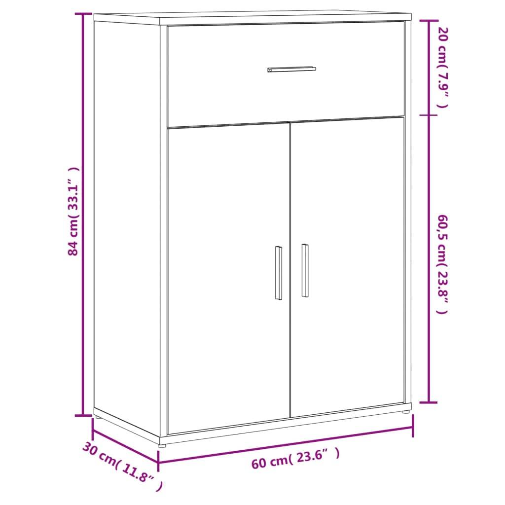 vidaXL Sideboard Betongrau 60x30x84 cm Holzwerkstoff