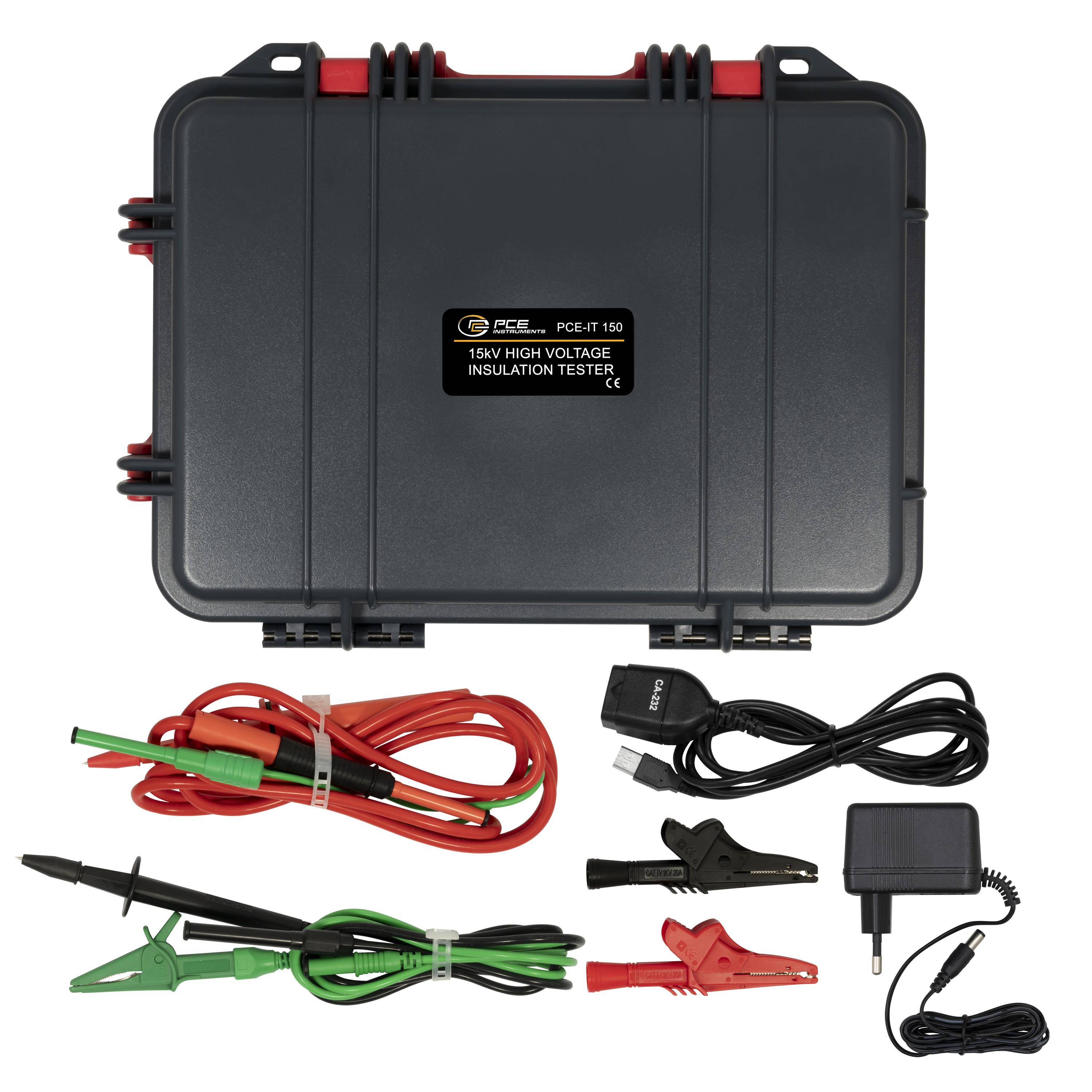 PCE Instruments Isolationsmessgerät PCE-IT 150 Isolationswiderstand 0 ... 30 TΩ |Prüfspannung 500V ... 15 kV |Speicher