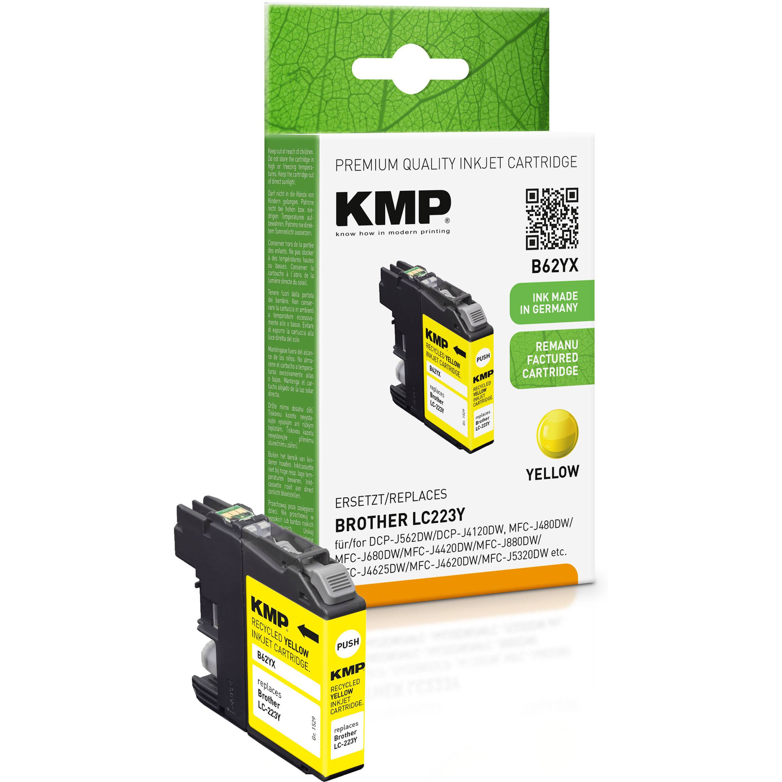 KMP Tintenpatrone für Brother LC223Y Yellow
