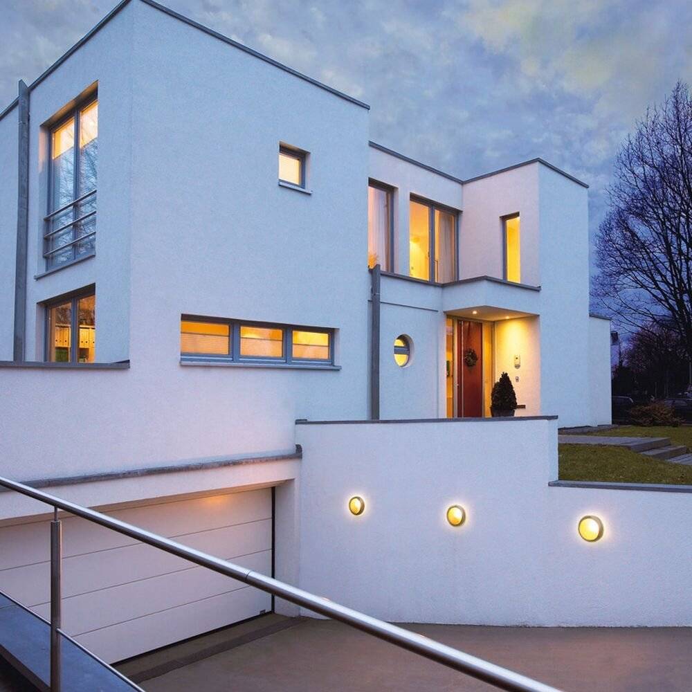 SLV Bulan 229072 Außenwandleuchte Energiesparlampe, LED E14 60 W Silber