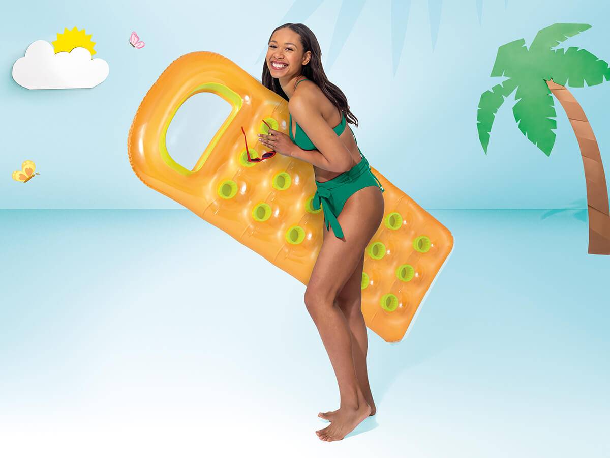 Intex Farbiges Luftbett mit Fenster - Orange