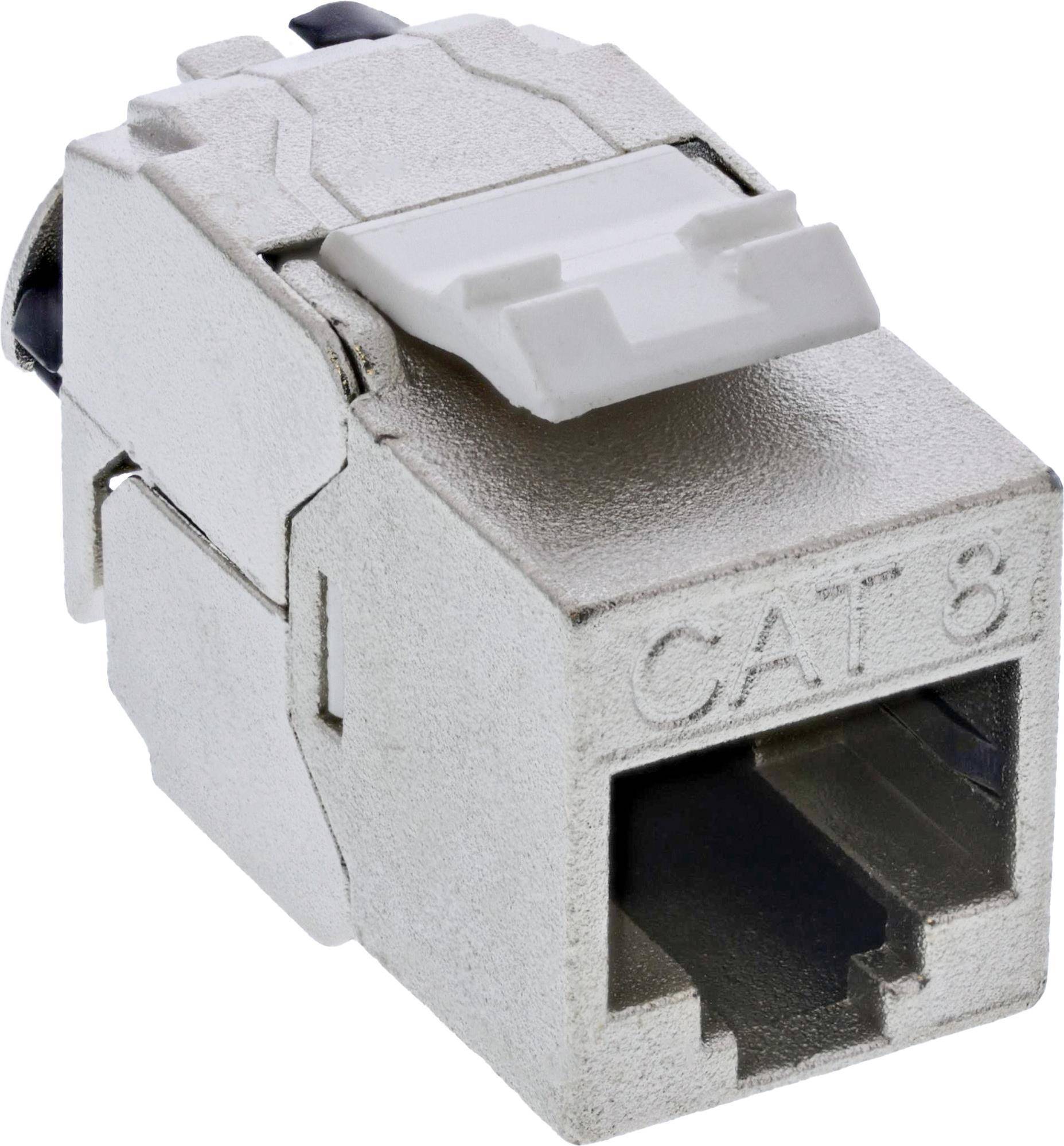 InLine® Keystone RJ45 Buchse Slim, SNAP-In, Cat.8.1, integrierter Kabelbinder