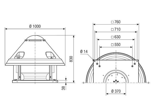 Maico Radial-Dachventilator DRD H 56/6