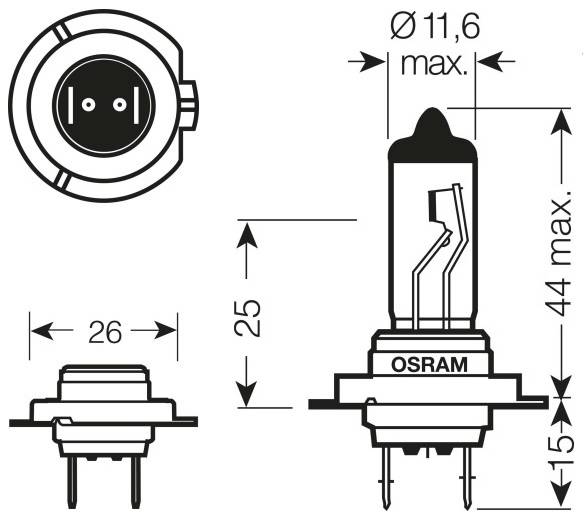 OSR Scheinwerferlampe 55W 12V 64210 H7 PX26d SAE-Zulassung Leuchtmittel Allgebrauchslampen