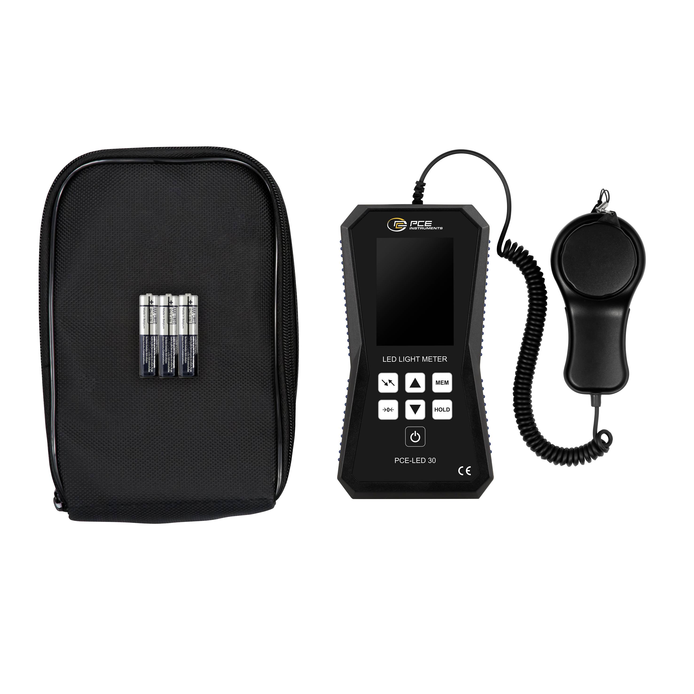 PCE Instruments Luxmeter PCE-LED 30 Messung bis 400000 lx |inkl. Datenlogger |CNS 5519 |JIS C1609:1993 |IP52