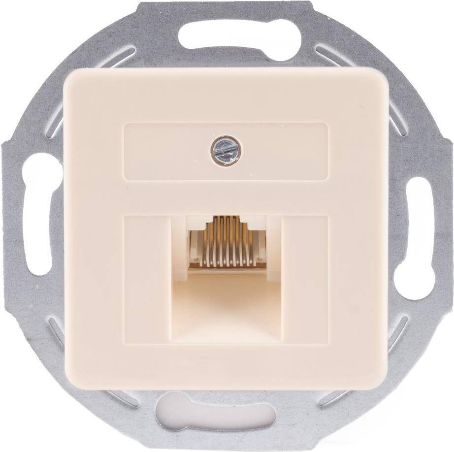 S/CONN maximum connectivity UAE-Anschlußdose 1x8, Unterputz, mit Zentralplatte, mit Metalltragering (74221-1-50-UNI)