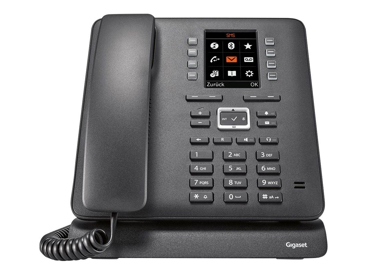 Gigaset T480 HX Schnurloses Telefon VoIP Headsetanschluss, Bluetooth, Freisprechen, Optische Anrufsignalisierung, Wahlwiederholung TFT Schwarz