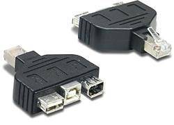 TrendNet USB 2.0 Adapter [1x RJ45-Stecker - 1x USB 2.0 Buchse A, USB 2.0 Buchse B, Firewire (400) Buchse 4pol.] TC-NTUF