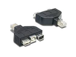 TrendNet USB 2.0 Adapter [1x RJ45-Stecker - 1x USB 2.0 Buchse A, USB 2.0 Buchse B, Firewire (400) Buchse 4pol.] TC-NTUF