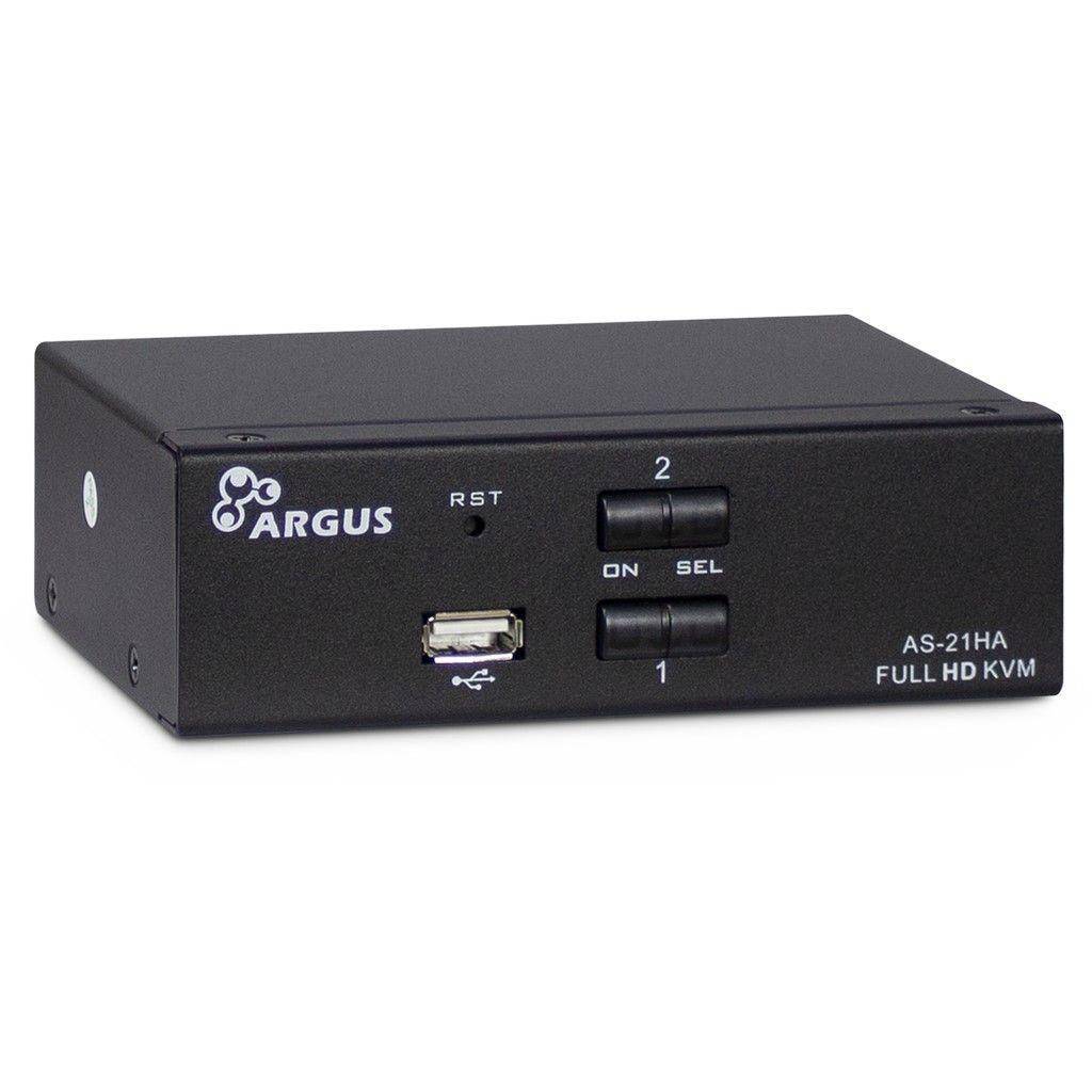 Inter-Tech KVM Switch AS-21HA HDMI, 2 Port, Metall Signalsteuerung KVM KVM