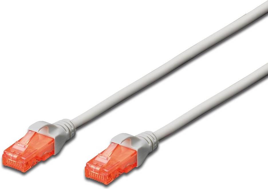 Digitus DK-1617-100 RJ45 Netzwerkkabel, Patchkabel CAT 6 U/UTP 10.00 m Grau Halogenfrei 1 St.