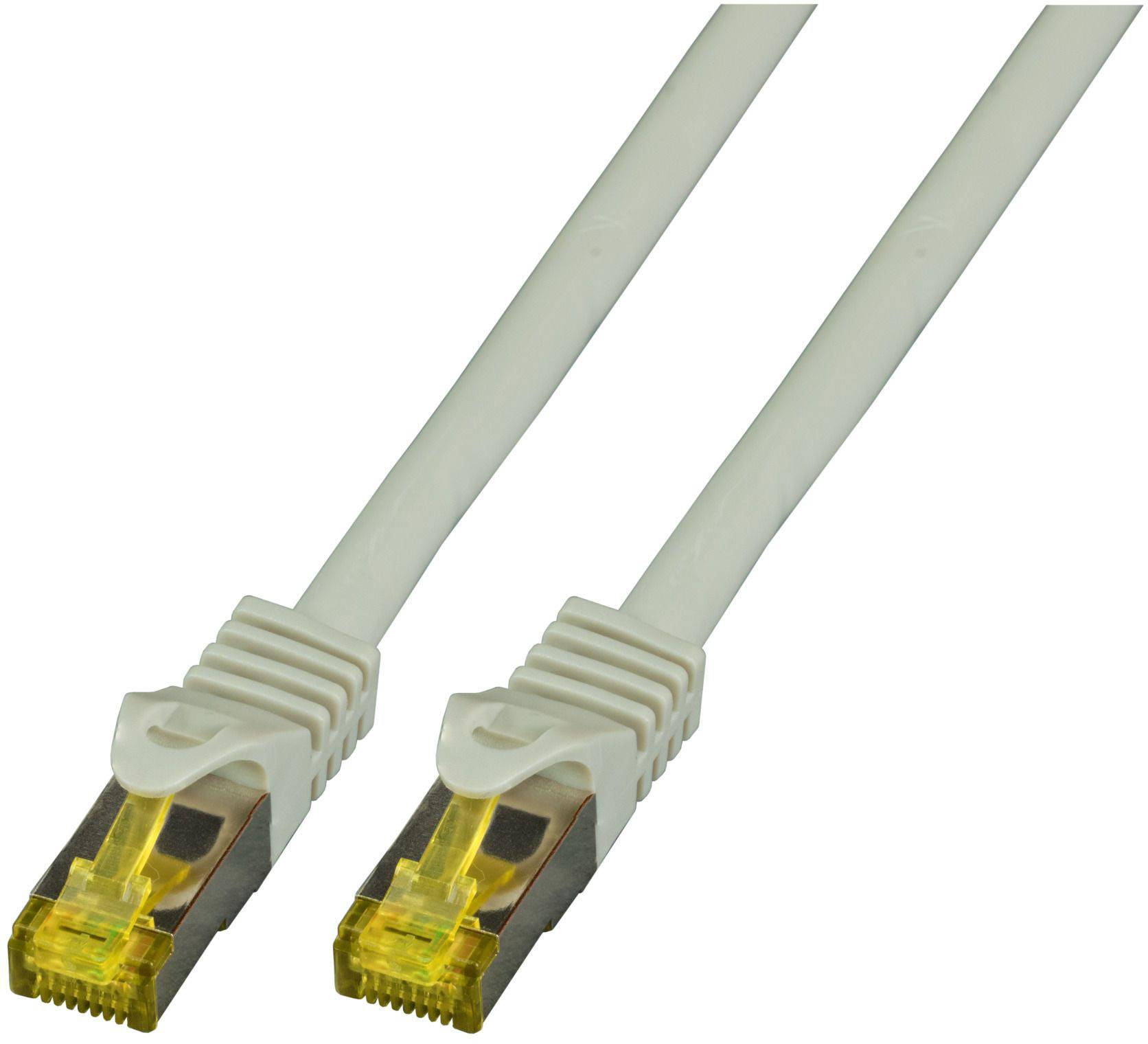 RJ45 Patchkabel Cat.6A S/FTP LSZH -- Cat.7 Rohkabel grau 10m
