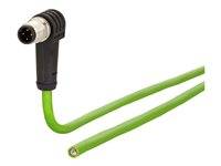 Metz Connect 142M1D90050 M12 Netzwerkkabel, Patchkabel CAT 5e SF/FTP 5.00 m Grün PUR-Mantel, Säurebeständig, Ozonbeständig, UV-Beständig, Schlepp