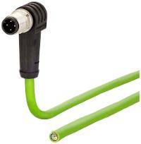 Metz Connect 142M1D90050 M12 Netzwerkkabel, Patchkabel CAT 5e SF/FTP 5.00 m Grün PUR-Mantel, Säurebeständig, Ozonbeständig, UV-Beständig, Schlepp