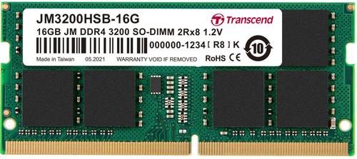 Transcend JetRAM Laptop-Arbeitsspeicher Modul DDR4 16 GB 1 x 16 GB 3200 MHz 260pin SO-DIMM CL22 JM3200HSB-16G